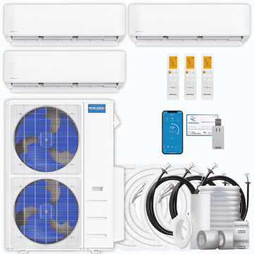 MRCOOL DIY 5th Gen 3-Zone 48,000 BTU Ductless Mini Split Air Conditioner & Heat Pump with Pre-Charged Line Sets (6K+6K+36K), DIYM348HP