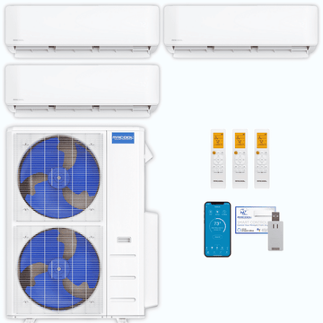 MRCOOL DIY 5th Gen 3-Zone 45,000 BTU Ductless Mini Split Air Conditioner & Heat Pump (9K+18K+18K), DIY3-B-48HP