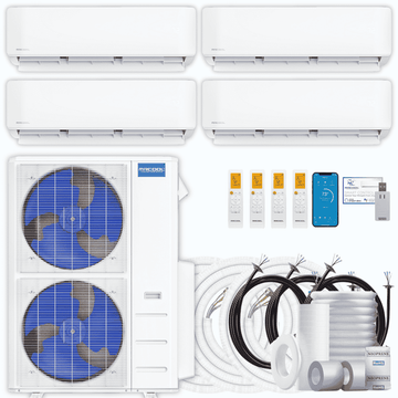 MRCOOL DIY 5th Gen 4-Zone 45,000 BTU Ductless Mini Split Air Conditioner & Heat Pump with Pre-Charged Line Sets (6K+6K+9K+24K), DIYM448HP