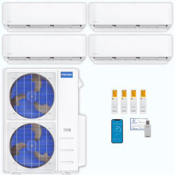 MRCOOL DIY 5th Gen 4-Zone 51,000 BTU Ductless Mini Split Air Conditioner & Heat Pump (6K+9K+12K+24K), DIY4-B-55HP
