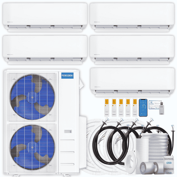 MRCOOL DIY 5th Gen 5-Zone 39,000 BTU Ductless Mini Split Air Conditioner & Heat Pump with Pre-Charged Line Sets (6K+6K+9K+9K+9K), DIYM555HP