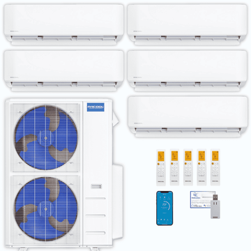 MRCOOL DIY 5th Gen 5-Zone 48,000 BTU Ductless Mini Split Air Conditioner & Heat Pump (6K+6K+12K+12K+12K), DIY5-B-55HP