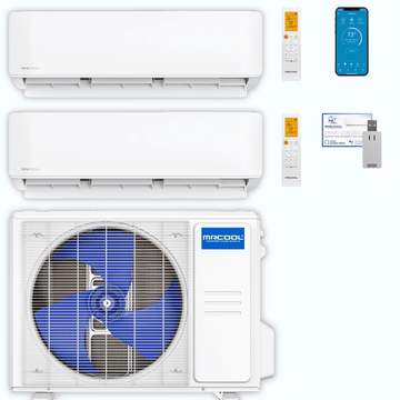 MRCOOL DIY 5th Gen 2-Zone 27,000 BTU Ductless Mini Split Air Conditioner & Heat Pump (9K+18K), DIY2-B-36HP0918