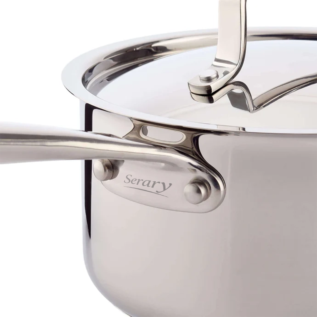 Serray  Signature 12-Piece Stainless Steel Cookware Set – Aluminum Core, Induction Compatible
