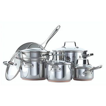 Serray 12-Piece 5-Ply Copper Core Stainless Steel Cookware Set