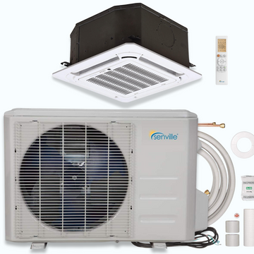 Senville AURA 12,000 BTU Ceiling Cassette Single Zone Ductless Mini Split - 230V - 22.2 SEER2 - Energy Star, SENA-12HF-IC