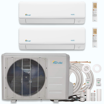Senville AURA 30,000 BTU 2 Zone Ductless Mini Split - 230V - 23 SEER2 - Energy Star, SENA-30HF-D1218