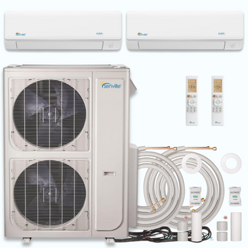 Senville AURA 48,000 BTU 2 Zone Ductless Mini Split - 230V - 21.8 SEER2 - Energy Star, SENA-48HF-D2424